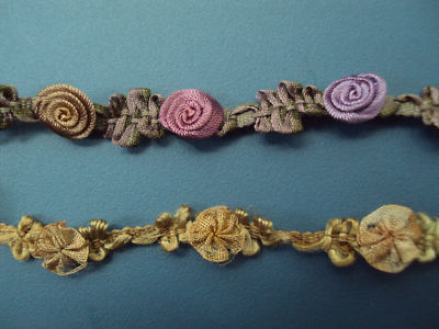 French Antique on Antique French Silk Ribbon   Roses Trims Dolls Completed