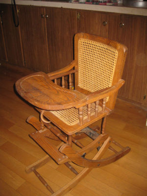 Antique high chair/ rocking chair combination-wood -- Antique Price