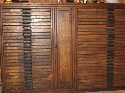 Antique Printers Cabinet on Hamilton Printer Typeset Cabinet Completed