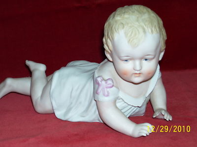 Crawling Baby Doll on Antique German Bisque Porcelain Piano Baby   Crawling Completed