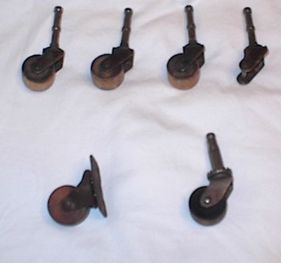 Antique Furniture Wheels on Mixed Lot Antique Furniture Casters W Wooden Wheels Completed