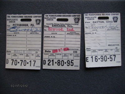 Baggage Labels on Pennsylvania Railroad Baggage Tags With Special Stamps Completed