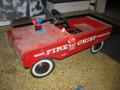 Fire Engine Pedal Car Truck Red Metal Used Vintage Antique AMF