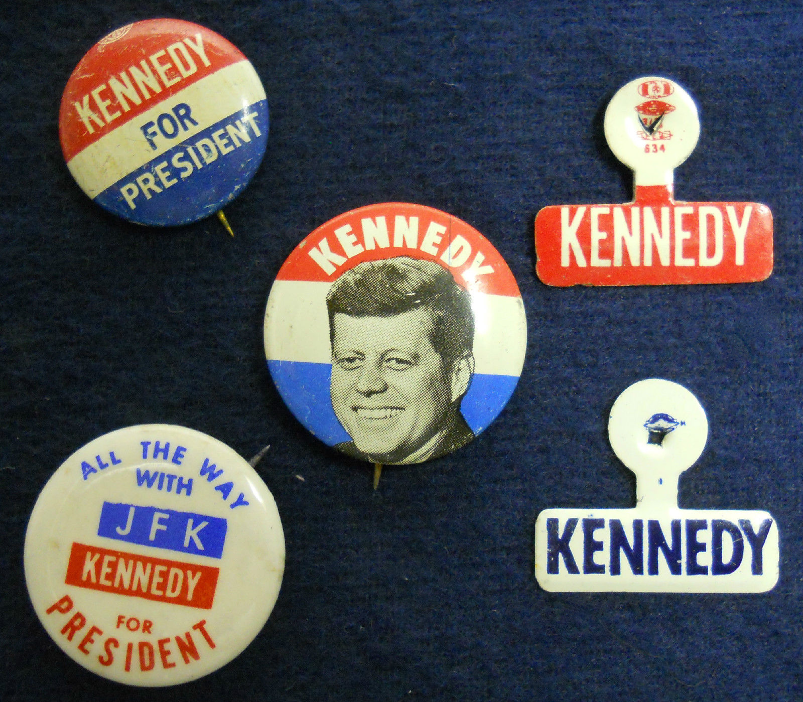 All The Way With Jfk For President Campaign Button 1960 John F Kennedy Pins Antique Price 